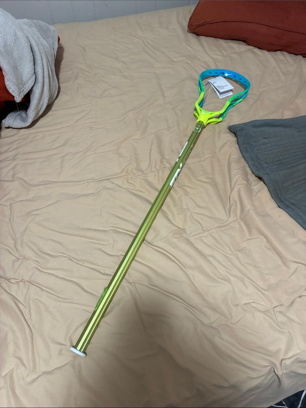 Nike L4 Electric/Volt Split Men's Unstrung Lacrosse Head + SC-Ti - X shaft - new